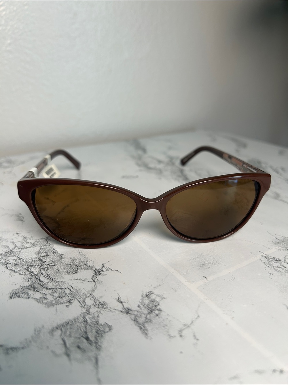 Salsa S705 Brown Oval Cat-Eye Sunglasses Geometric Arms 54-14-135 NWT